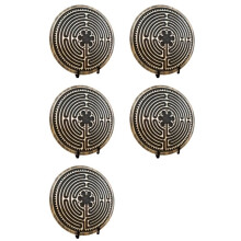 5X Labirintos Labirintos de Madeira Labirintos de Dedos para Meditação e Oração, Ferramenta de Atenção Plena em Madeira e Decoração de Altar M
