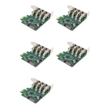 5X Low Profile 4 PCI-E to USB3.2Gen1 HUB PCI Express Expansion Card Adapter 5Gbps USB1.1/2.0/3.0 Operating Systems