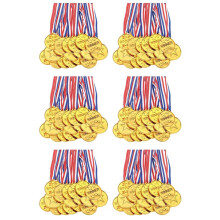 Confezione da 180 Medaglie Premio In Plastica D'Oro per I Vincitori per Bambini - Perfette per Sport, Competizioni e Bomboniere