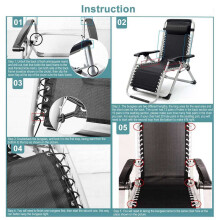 3X la Gravité Chaise Tissu de Remplacement, Fauteuils Inclinables Outil de Réparation Partie de Tissu pour Terrasse Extérieure Cour Piscine de la