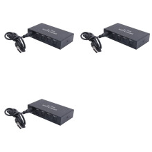 3X Digital Optical Audio 1X4 Splitter Digital SPDIF Toslink Optical Fiber Audio Splitter 1 in 4 Out(US Plug)