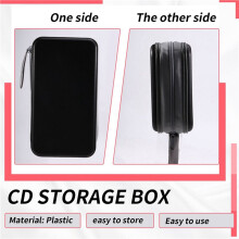 3X Porte-CD, 96 CD/DVD, Étui de Rangement Portable, Portefeuille, Support de Rangement Protecteur pour en Voiture