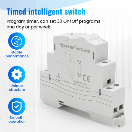 ATMS 1602Z   16A Din Rail 1P Remote Control Timing   Wireless  220V Timing 1