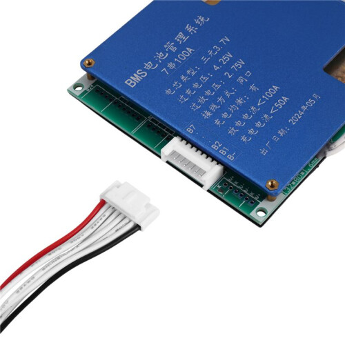 Bms 7S 24V 100A 18650 Lithium Battery Pack Board Bms Equalizer Pcb Temperature Protection Belt 2