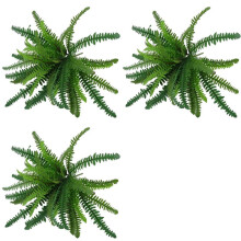 3X Artificial Ferns for Outdoors & Indoors,Large Faux Ferns Fake Boston Fern Plant for Planter Garden Porch Entrance A