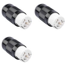 3X Generator Connector 50 Amp NEMA SS2-50R, 4-Pin Straight Blade Connector, 3 Pole 4 Wire Grounding 125V/250V