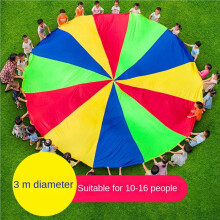 2pcs 3 Meters Kids Parachute Game, Rainbow Cloth Game Colorful Party Mat with Handles, Kids Outdoor Game Blanket