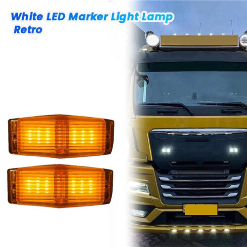 10Pcs LED  Lights Front Double Burner Indicator LampFor     Truck Lorry Front Grill Light B 2