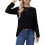 Damenpullover Plissiert Elegant Rundhalsausschnitt Bequem Warm Schwarz S — damenpullover schwarz, plissierter pullover, tunika oversize bluse 3
