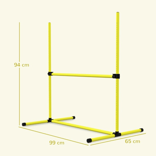 Set portatile per agility dog con ostacoli e pali, giallo 2
