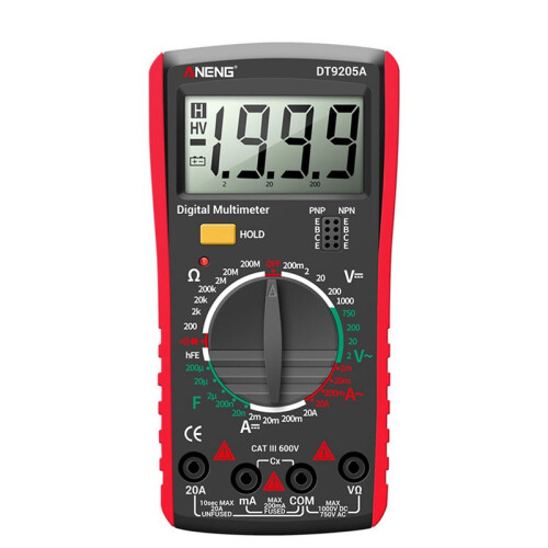 3X ANENG DT9205A Digital Multimeter AC/ Transistor Tester Electrical NCV Test Meter Profesional Analog Auto Range Red 2