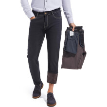 Herrenjeans Thermohose Gefüttert Mit Fleece Slim Fit Schwarz 33W/30L — thermo jeans herren, jeans gefüttert fleece, slim fit taper hose
