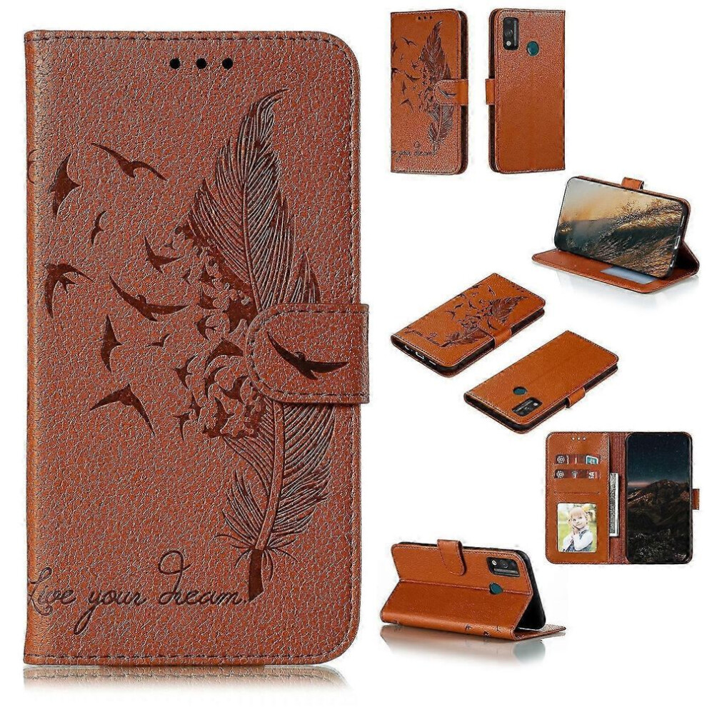 26-27 Feather Pattern Litchi Texture Horizontal Flip Leather Case With Wallet & Holder & Card Slots For Huawei Honor 4797170829031