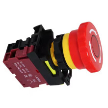 2pcs 22mm LA36M Emergency Stop Lockable Push Button 1NC Red Mushroom E-Stop Switches Off VaneAims