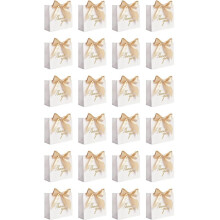 Paquete de 24 Bolsas PequeñAs de Regalo de Agradecimiento, Bolsas de Recuerdo de Fiesta, Cajas de Regalo con Lazo Dorado, Bolsas de Regalo de Papel,F