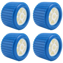 4PCS Boat Trailer Ribbed Wobble Rollers, Trailer Roller Boat Ramp Rollers Boat Lift Wheels Kit for Boat Yacht Trailer