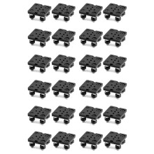24 Placas de Pórtico con Rueda en V Pequeña, con Rueda, para Perfil de Aluminio 2020, Piezas de Impresora CNC y 3D, Rueda Negra.