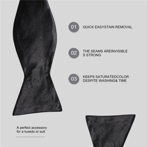 Tuxedo Slips Satin Fluga för MäN - Svart 2