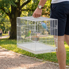 PawHut Bird Cage Foldable Portable with Top Handle Black