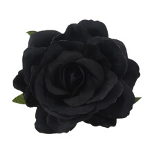 Silk Flower HåRkläMma Brosch BröLlop Corsage Flower Clip 8 Cm BroschtillbehöR - Svart