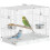 PawHut PawHut Bird Cage Foldable Portable with Top Handle Black 2