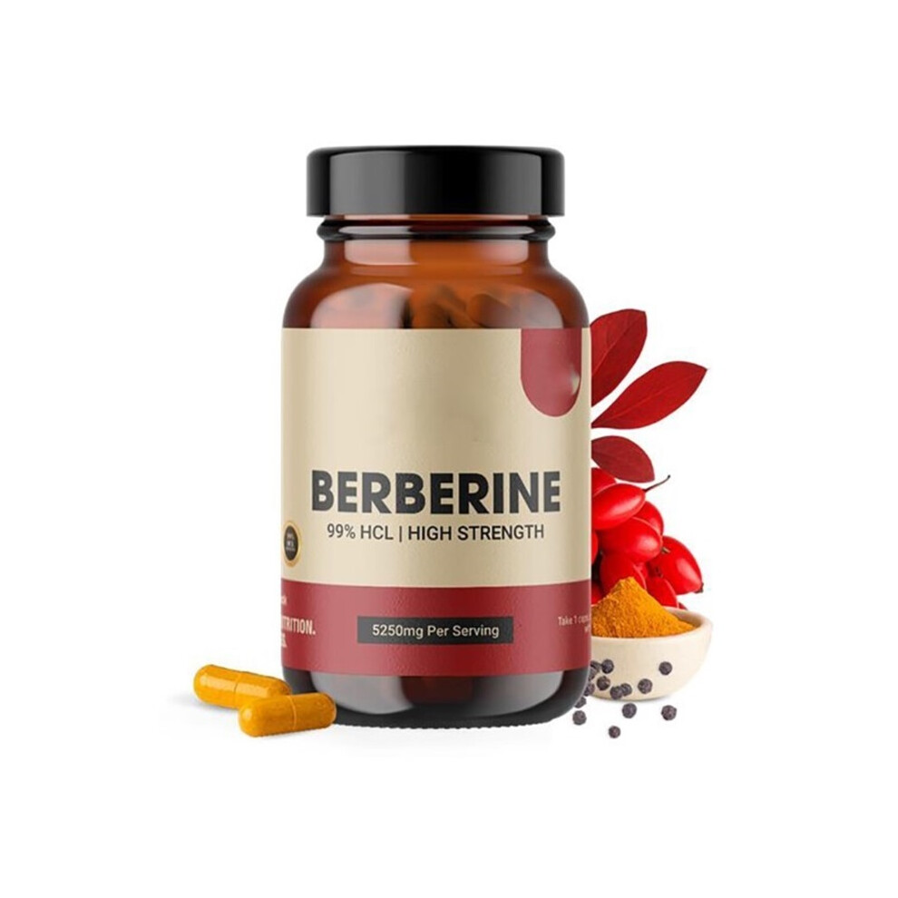 (3PCS) Berberine 5250mg High Strength 99% HCL, Enhanced with Ceylon Cinnamon & Black Pepper Extract, 60Capsules