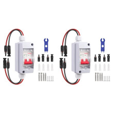2X Solar Panel Disconnect 500V Solar Circuit Breaker Box 32Amp IP65 Miniature Circuit Breaker Solar PV