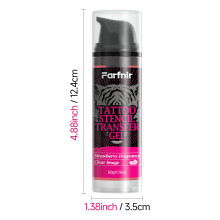 (1pcs - Strawberry) Tattoo Stencil Transfer Gel 50g, Long Lasting Clear Pattern Transfer Cream for Tattoo Artists, Strawberry & Vanilla Scent Optional