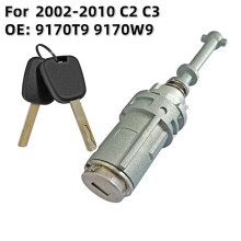 2X Car Door Lock Cylinder with 4 Keys Left Door Lock Cylinder 9170T9 9170W9 for   C2 C3 2002-2010