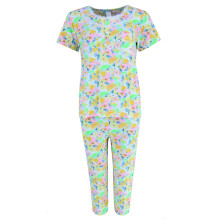 Elegant Emily Women's Plus Size Yellow Floral Capri Set