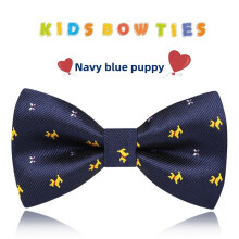 (Navy Dog)Unisex Childrens Satin Bow Tie With Classic Style For Holiday Parties And Events