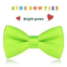 (Bright Green)Unisex Childrens Satin Bow Tie With Classic Style For Holiday Parties And Events