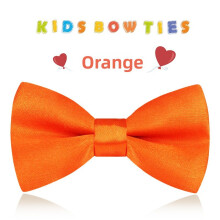 (Orange)Unisex Childrens Satin Bow Tie With Classic Style For Holiday Parties And Events