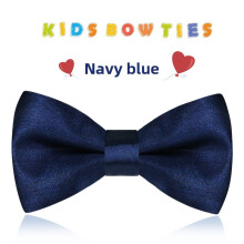 (Deep Blue)Unisex Childrens Satin Bow Tie With Classic Style For Holiday Parties And Events