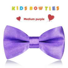 (Purple)Unisex Childrens Satin Bow Tie With Classic Style For Holiday Parties And Events