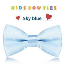 (Sky Blue)Unisex Childrens Satin Bow Tie With Classic Style For Holiday Parties And Events
