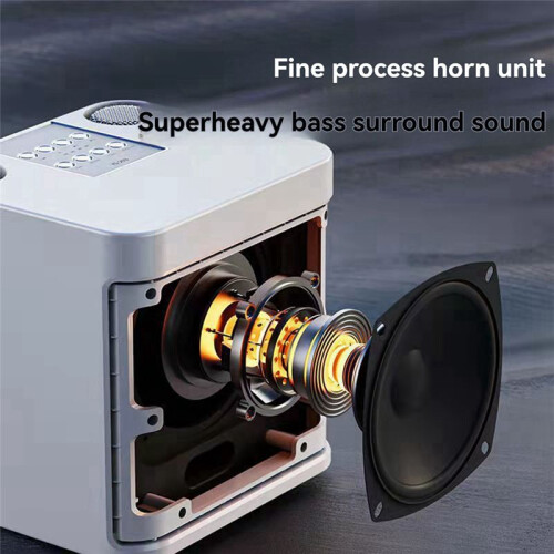 KD-203 Karaoke Set Karaoke Speaker Wireless  Dual Microphone Speaker Microphone Machine White 1
