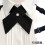 (Navy)Joshi Kōsei Uniform Solid Color Tie Simulation Amber Decoration Cross Bow Tie 4
