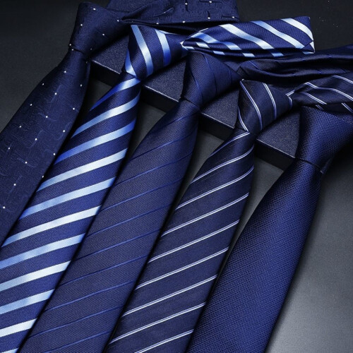 (Blue Zipper)Stripes Pattern Tie Men Polyester Stylish Accessories For Occasion Special 1