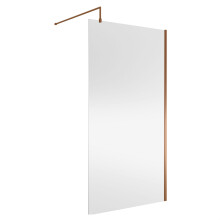 Balterley Wetroom Screen with Support Bar, 1100mm, Brushed Bronze
