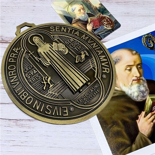 5X Benedict Home Blessing Medal Saint Benedict Extra Large Medallion Home Protector Religious Gift