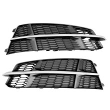 1 Paire de Pare-Chocs Avant de Voiture Antibrouillard Calandre Antibrouillard Couvercle de Gril avec Bande ChroméE Pour- A6 C7 S- S6 2015-2018