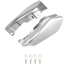 Motorcycle Chrome Heat Shield Mid-Frame Air Deflector Cover for Touring Electra Glide Street Road Glide 1997-2013
