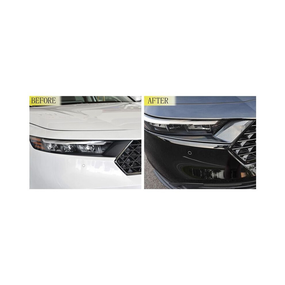 For Accord 2023 2024 11Th Car Head Lamp Eyebrow Cover Moulding Trim Accessorie (Abs Carbon Fiber) Light 6034119557791