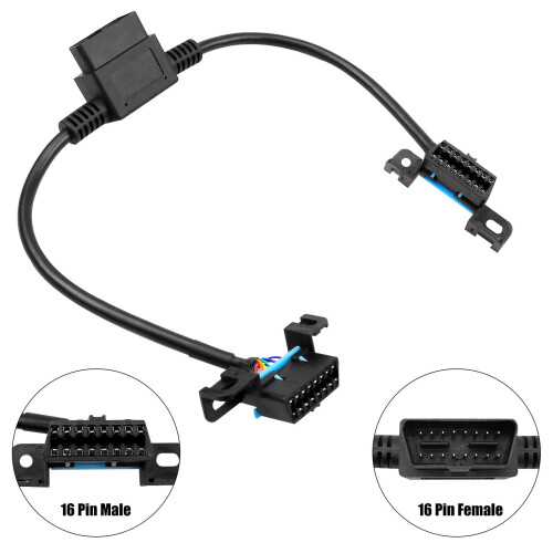 60cm 16 Pin Right Angle Universal OBD2 Splitter Y Open Cable for GPS Tracker Device Car OBD Interface Conversion Cable 1