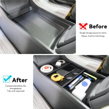 Center Console Lower Organizer Tray for R1T R1S 2022 2023 Accessories Armrest Organizer Insert Storage Box