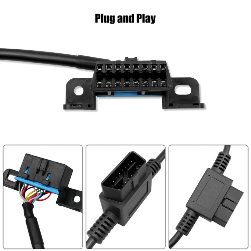 60cm 16 Pin Right Angle Universal OBD2 Splitter Y Open Cable for GPS Tracker Device Car OBD Interface Conversion Cable 2