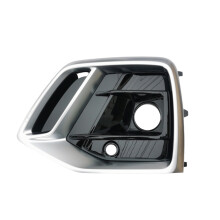Auto Zilver+Zwart Voorbumper Mistlamp Cover Bezel Racing Grille met ACC Gat voor Q5 2021 2022