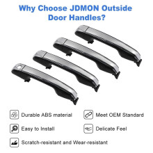 1Set Exterior Rear Door Handle for GX460 4Runner 10-21 Camry 12-17 69210-60170 69250-60060 Silver