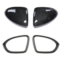 Para Regal 2017-2021 Fibra de Carbono Adorno de Cubierta de Espejo Retrovisor Lateral de Coche Lluvia Ceja Marco DecoracióN Accesorios de